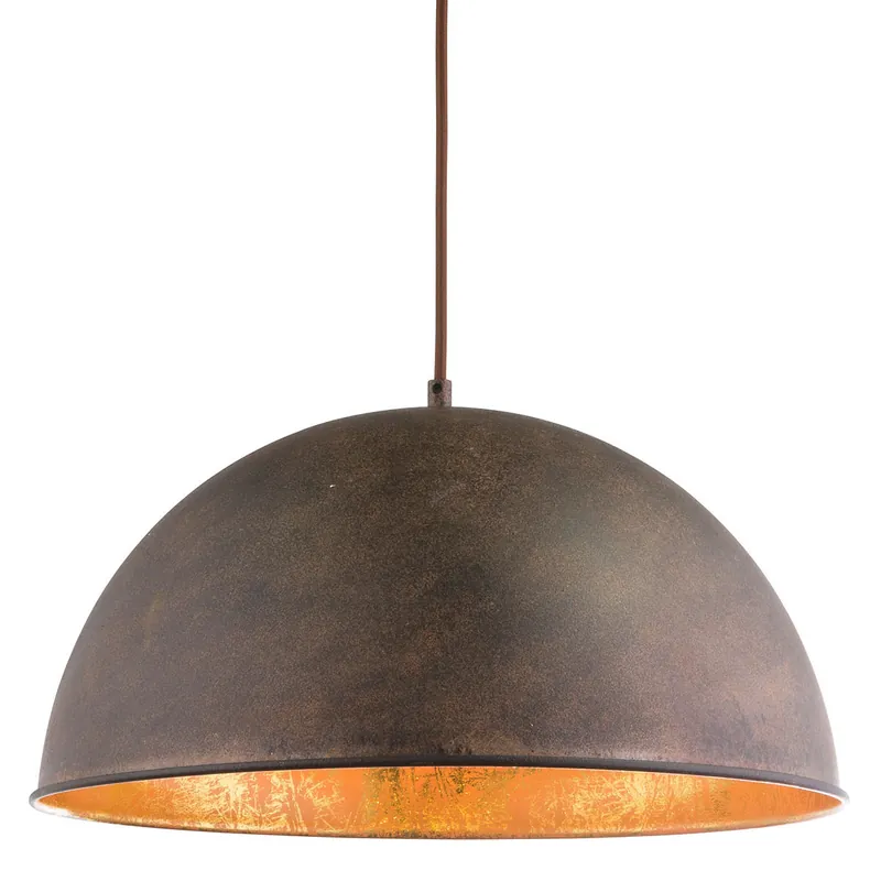 Koepelvormige industriële hanglamp bruin/goud Globo Xirena i Bestseller