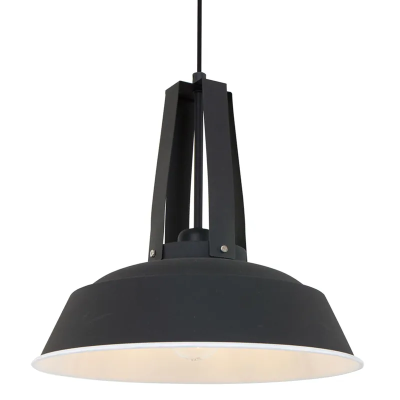 Retro hanglamp zwart metaal Mexlite Eden Exclusief