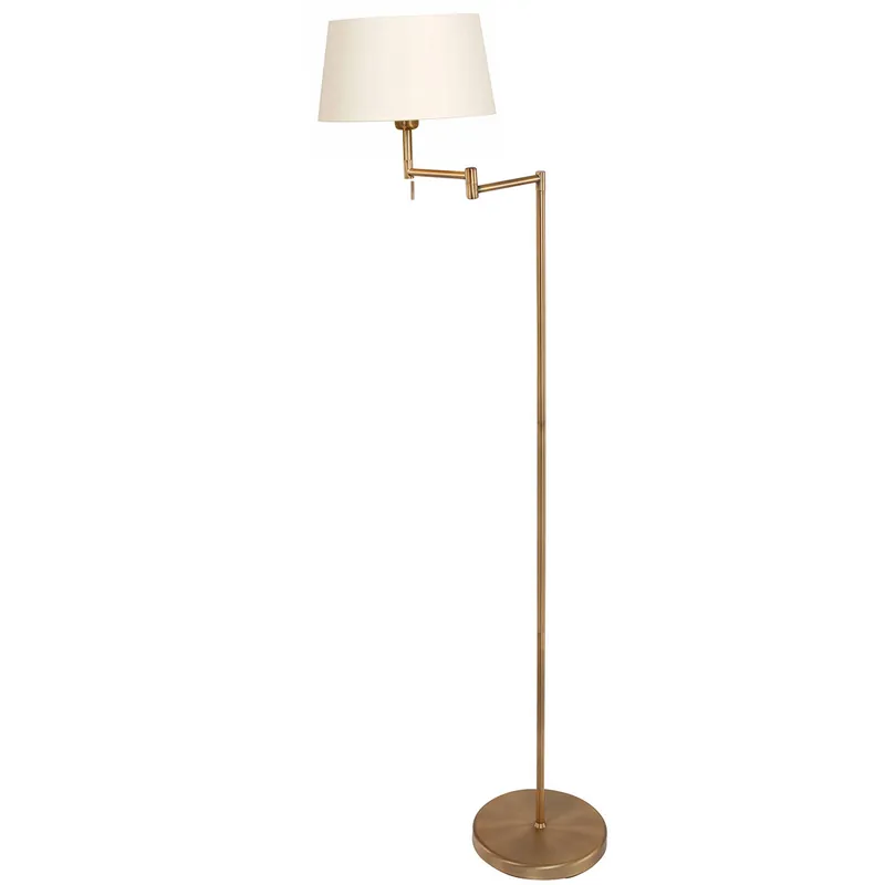 Klassieke vloerlamp brons linnen kap Mexlite Bella Bulkbestelling