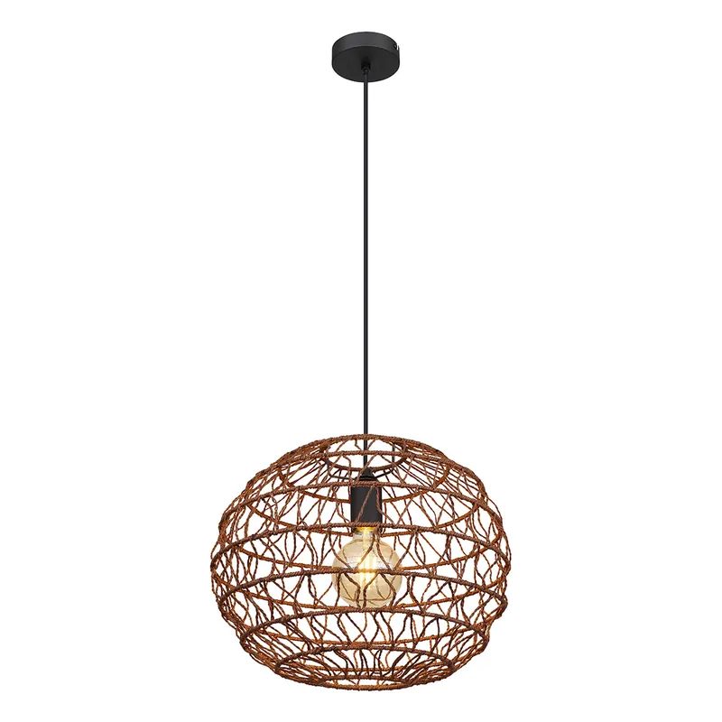 Bolvormige bohemian hanglamp zwart Globo Senni Laatste Versie