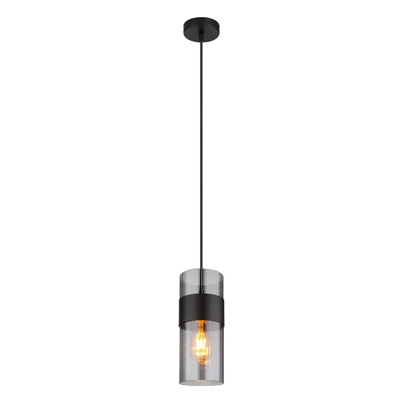 Koker zwarte moderne hanglamp Globo Scarfina Groothandel