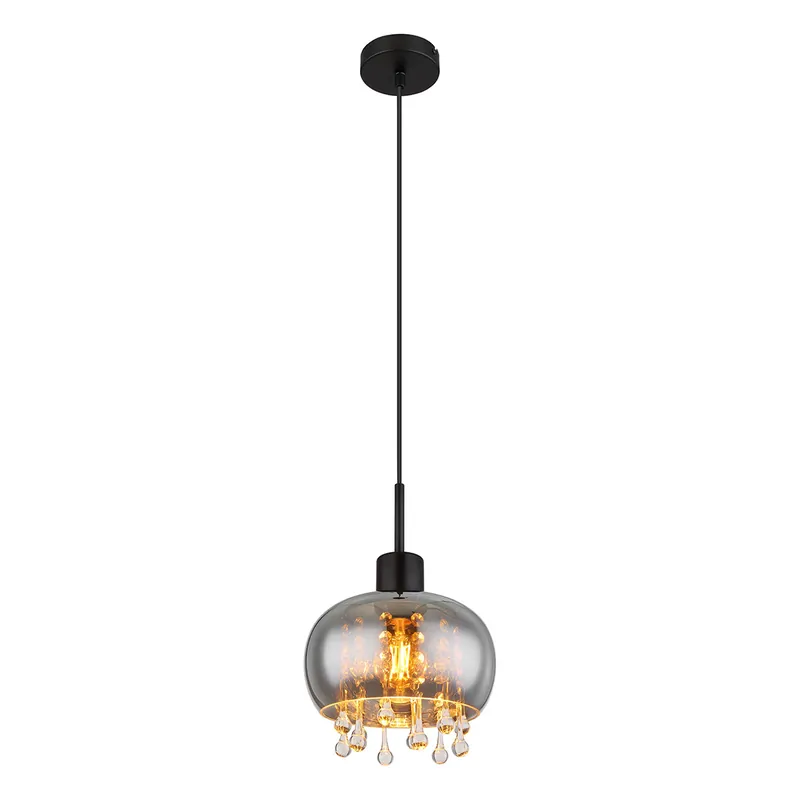 Zwarte klassieke ronde hanglamp Globo Corry Korting