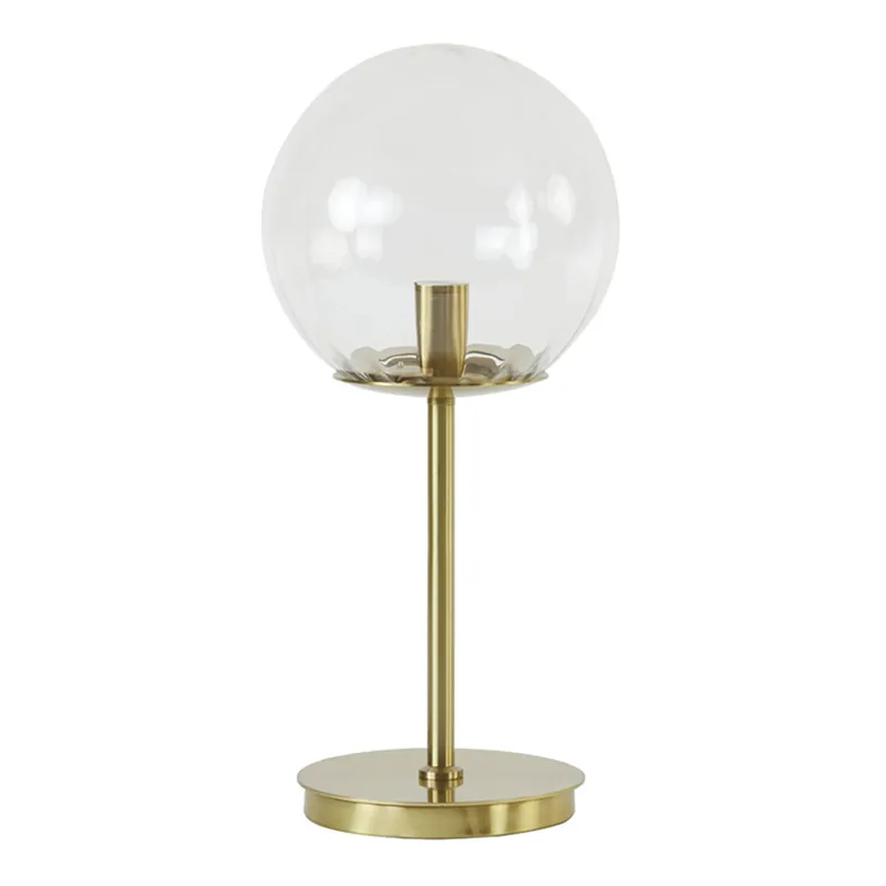 Plaats Bestelling Klassieke gouden tafellamp melkglazen bol Light & Living Magdala