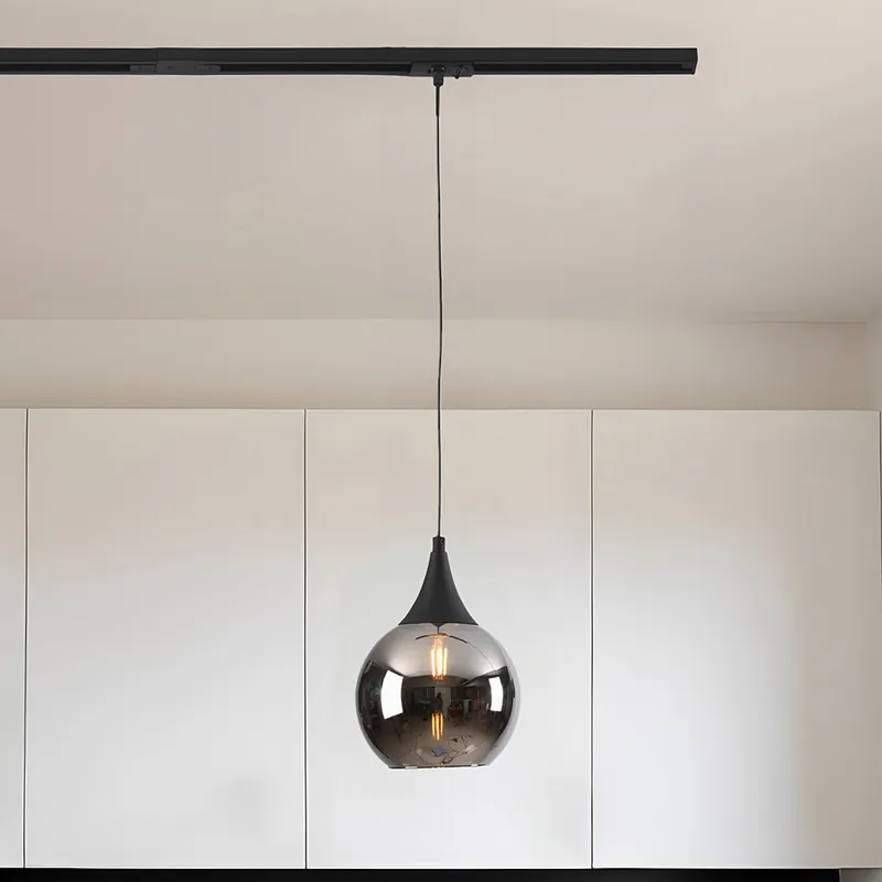 1-fase rail hanglamp met smoke glas - Nya Shop Nu