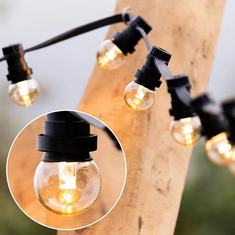 Prikkabel set met dimbare LED lampen met lens Authentiek
