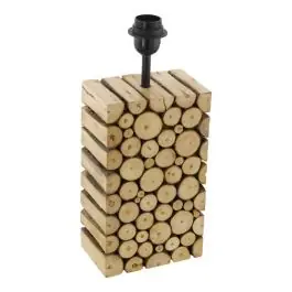 Luxe Landelijke tafellamp Kick Hout Bruin | Lampgigant.nl