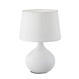 Keramische tafellamp wit, Yesha, met schakelaar | Lampgigant.nl Flitsaanbieding