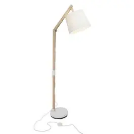 Trendy Bleek hout, witte vloerlamp Iulia | Lampgigant.nl