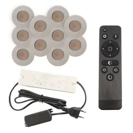 10 geborsteld Chroom veranda inbouwspots Dico, IP65, incl. aansluitset en afstandbediening | Lampgigant.nl Nieuw