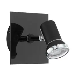Zwarte moderne plafondspot, Jasmijn, staal, IP44 | Lampgigant.nl Dagaanbieding