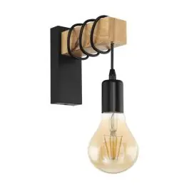 Must-Have Zwarte landelijke wandlamp, Anton, staal | Lampgigant.nl