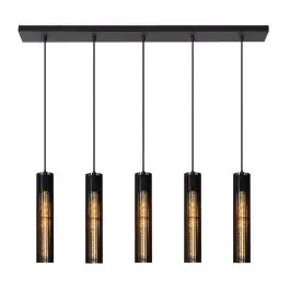 Zwarte moderne hanglamp, Lionel, metaal | Lampgigant.nl Tijdelijk Beschikbaar