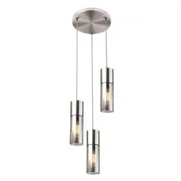 Design eettafel hanglamp Xena, nikkel, glas | Lampgigant.nl Bestseller