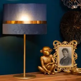 Gecertificeerd Blauwe tafellamp retro, Extravaganza Tusse, met schakelaar | Lampgigant.nl