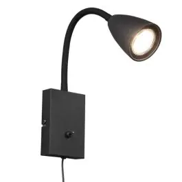 Zwarte wandlamp modern, Joanne, met schakelaar | Lampgigant.nl Exclusief