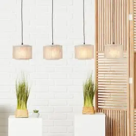 Finale Uitverkoop Landelijke hanglamp beige, Gerbert | Lampgigant.nl