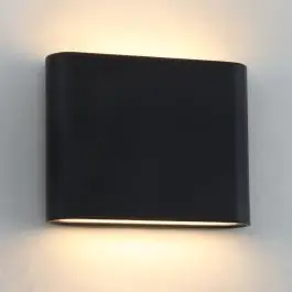 Zwarte up-down buitenlamp Cailey, met geïntegreerd LED, klein, rond | Lampgigant.nl Nieuw Model