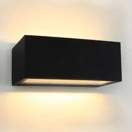 Zwarte up-down buitenlamp Cailey, met geïntegreerd LED, extra breed | Lampgigant.nl Express Levering