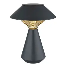 Zwarte moderne buiten tafellamp op zonne-energie kunststof, Nasr, 0,06W, 3000K LED, IP44, met schakelaar | Lampgigant.nl Dagaanbieding