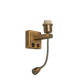Wandlamp brons incl. LED met leesarm - Brescia Combi | QAZQA Professioneel