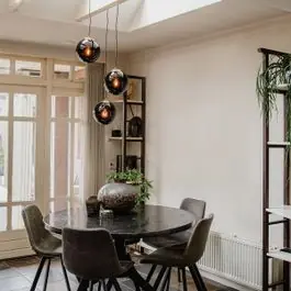 Aanbieding Art deco hanglamp messing met zwart glas 3-lichts - Pallon | QAZQA