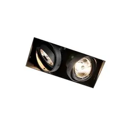 Aanbieding Inbouwspot zwart GU10 AR70 trimless 2-lichts - Oneon | QAZQA