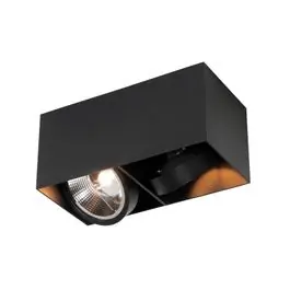 Aanbieding Design spot zwart rechthoekig AR111 2-lichts - Box | QAZQA