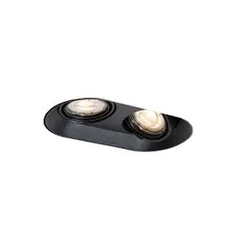 Aanbieding Afgeronde inbouwspot zwart GU10 50mm 2-lichts - Hubs | QAZQA