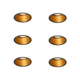 Set van 6 moderne inbouwspots zwart met goud GU10 50mm IP44 - Dept | QAZQA Rechtstreeks Van De Fabrikant