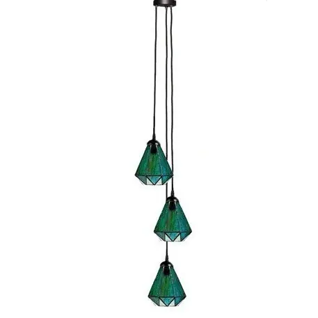 Tiffany Kroonluchter Arata Green 3 Ambachtelijk