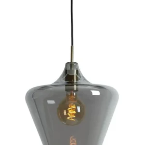 2969012 – Hanglamp Ø30×30 cm SOLLY antiek brons+smoke glas Express Levering