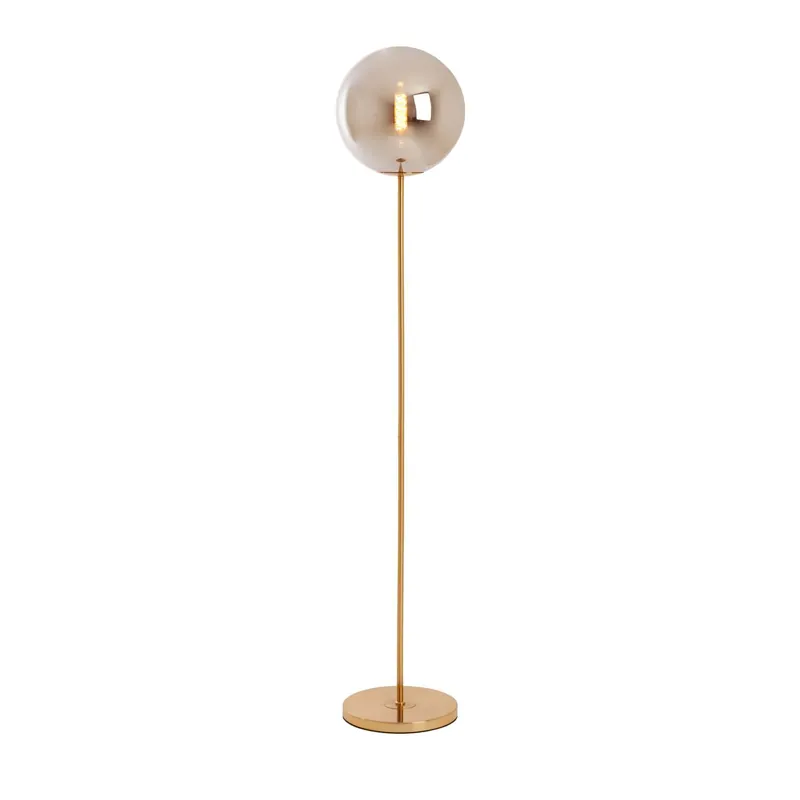 Authentiek Vloerlamp Ø30×160 cm MEDINA glas smoke+goud