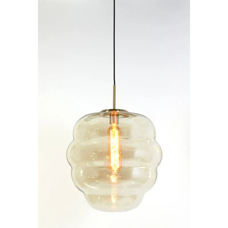Hanglamp Ø45×48 cm MISTY glas amber+goud Bestseller