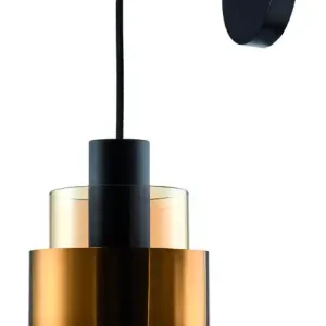 Authentiek Wl. “Chiasso” Zwart/Goud Amber Glas