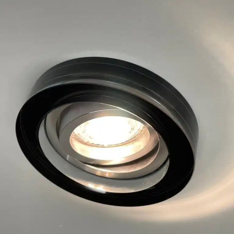Superprijs Platte Inbouwspot glas rond breed 5w 2700k 30mm inbouwdiepte
