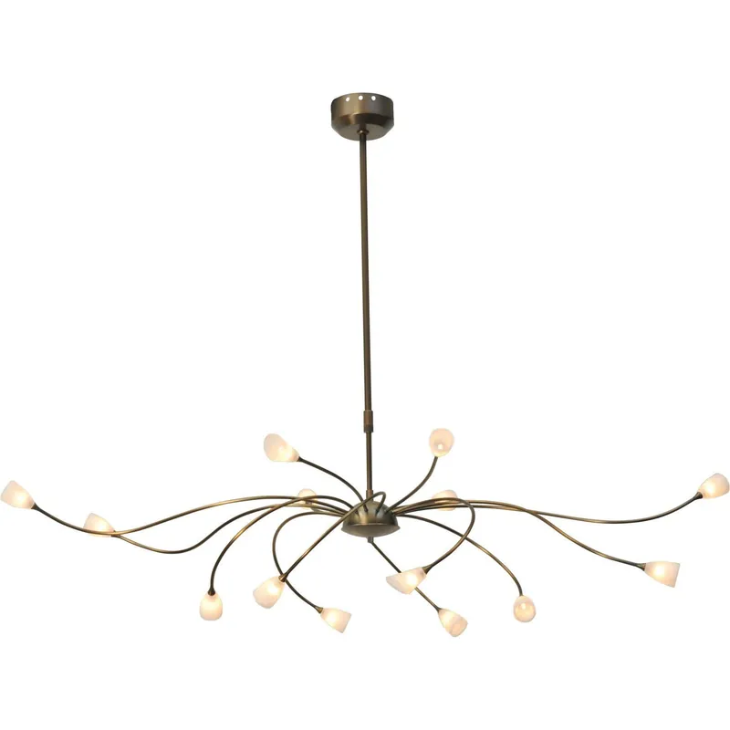 Authentiek Hanglamp Molto 2 brons 14 lichts LED dim to warm