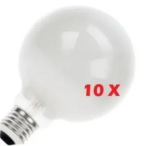 10x Gloeilamp Globelamp | Grote fitting E27 | 25W 125mm Softone OP=OP Groothandel