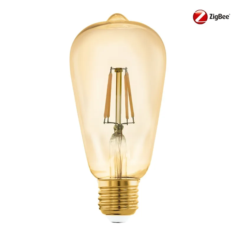 EGLO Connect-Z Zigbee Spiraal Filament LED Lamp E27 5.5 Watt 500Lm ST64 Edison Geld-Terug-Garantie