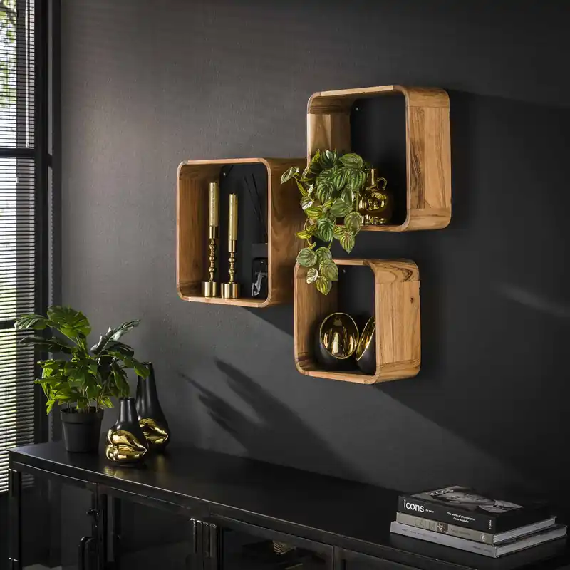 Weekendaanbieding Wandschap set / 3 vierkant