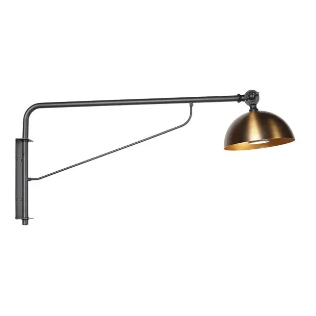 Authentiek Zwart met bronzen wandlamp Pintino 4126ZW GU10 fitting