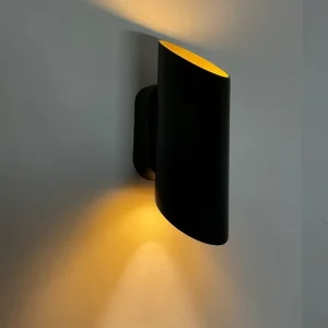 Wandlamp Cilinder zwart + goud Topkwaliteit